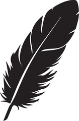 Fototapeta premium A black vector of a single feather