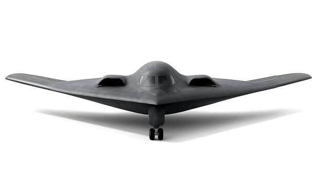 B-2 Spirit Stealth Bomber Technical Blueprint Illustration on White Background