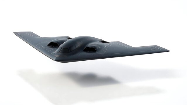 B-2 Spirit Silhouette in Dynamic Banking Turn on White Background &ndash; Minimalist Art