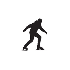 Person Skating Silhouette on White Background – Vector Illustration for Symbolic Motion, Urban Lifestyle, and Athletic Freedom Concepts