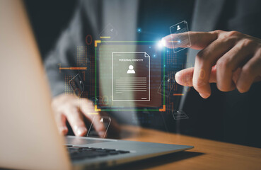 Business person access to customers data for create SEO marketing for search engine optimization. Large language data model for AI chatbot technology. Data scientists for technology business.