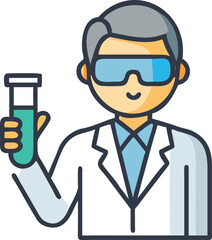 Scientist Holding Test Tube: Lab Research Icon