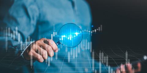 concept of finance and investment ,profit growth management ,financial graphical and statistical...