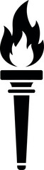 Black torch flame silhouette icon