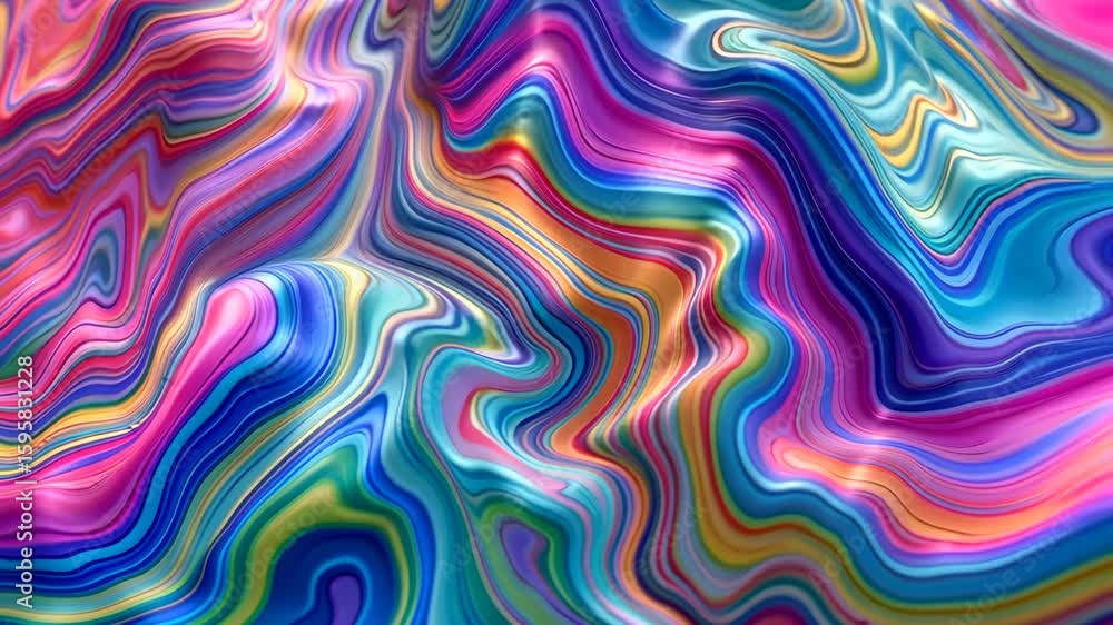 Aufkleber vibrant swirling abstract background with colorful flowing lines and dynamic textures