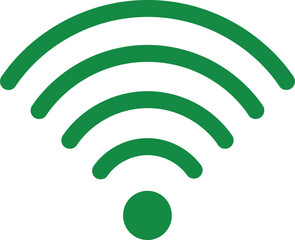 Green wi fi signal icon