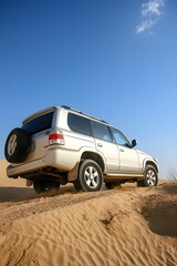 Fototapeta premium Silver S U V Dune Bashing Wahiba Sands Oman Desert