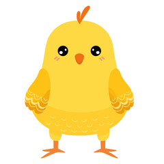 adorable chick illustration,  yellow chick flat design