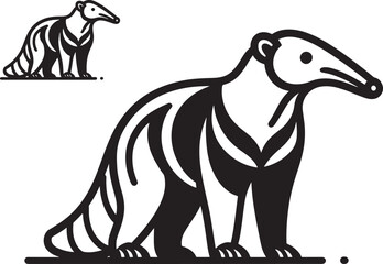 Obraz premium Vector image of a giant anteater isolated on a white background