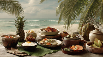 experience vibrant hawaiian vibes through colorful array of traditional hawaiian cuisine