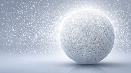Silver Sphere On Light Gray Background
