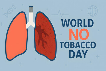 World no tobacco day anti smoking awareness lung health campaign medical illustration showing damaged lungs and healthy lungs comparison, global public health education concept for cancer prevention, 