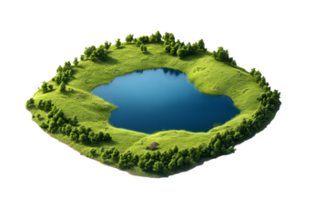 green grass and water