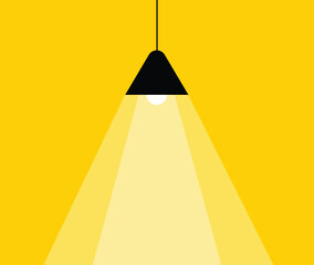 Minimalist Ceiling Light Illustration on Yellow Background