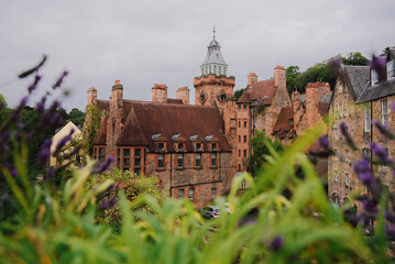 Dean Village in Edinburgh on a beautiful rainy day.