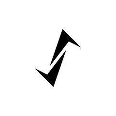 Simple letter S and check mark logo vector design in a modern style. Isolated black color on a white background.