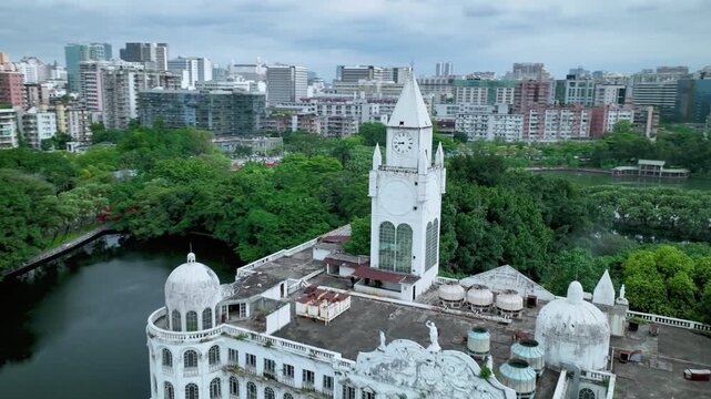 Exploring liuhua park in liwan district, guangzhou city with its historic architecture and scenic waterfront
