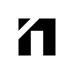 Simple letter N logo vector design in a modern style. Isolated black color on a white background.
