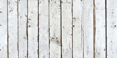 Vintage white vertical planks with textured weathered surface