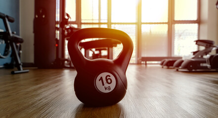 Exercise machine or barbell in the gym