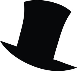 Black Top Hat Silhouette Clipart &ndash; Vintage Gentleman's Hat Illustration