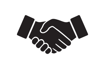 Historic handshake silhouette vector art illustration on white background