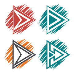 Geometric Play Button Icons arrow icon abstract