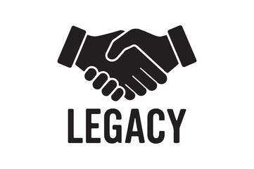 Legacy handshake silhouette vector art illustration on white background