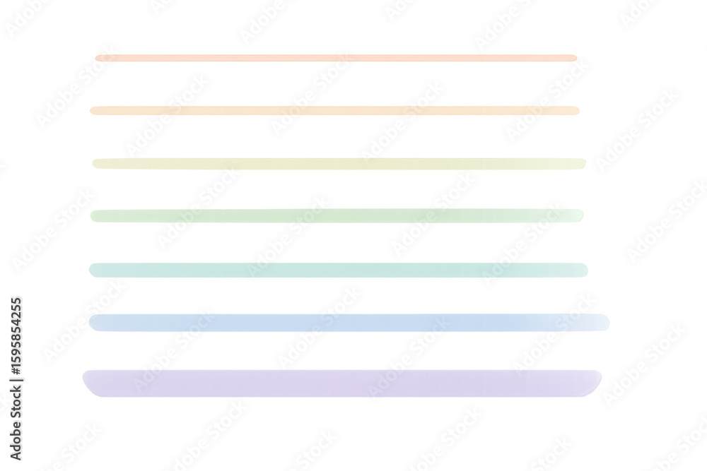 Poster set of pastel-colored horizontal stripes creating a colorful and minimalist design element on a tran