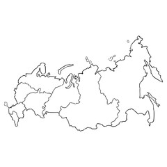 Russia map illustration hand drawn outline vector