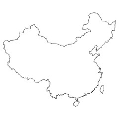 Obraz premium China map illustration hand drawn outline vector