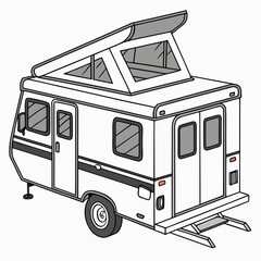 White pop up camping trailer with gray windows pop up camper travel trailer
