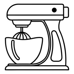 Modern Hand Mixer Line Illustration