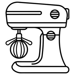 Modern Hand Mixer Line Illustration