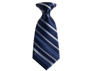 Luxury silk tie with diagonal striped pattern, isolated on a transparent background
