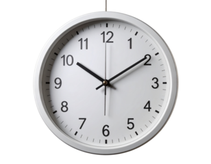  Round Wall Clock Hanging on Invisible Hook with Soft Lighting.