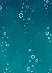 Air bubble in water oil paint on paper illustration for decoration on ocean, water drinking, aquatic and marine life concept.