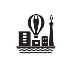 Fototapeta premium Transportation Silhouette Icons – Black & White Vector