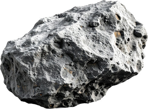 3D asteroid icon isolated on transparent background. PNG