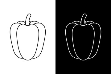 Paprika Outline Icon. Thin Line Art for Food and Vegetable Vectors