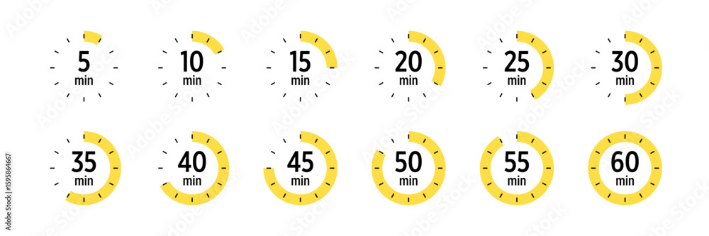Poster circular progress indicators for time intervals