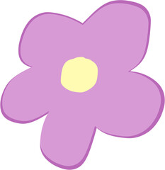 Simple Cute Purple Flower Illustration