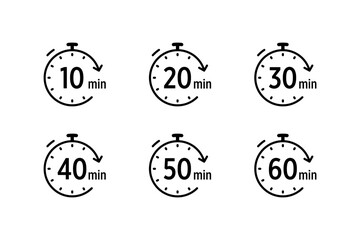 Minimalist Stopwatch Icons Set
