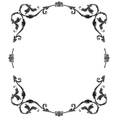 Border Frame Vintage Retro Ornamental Decorative. Isolated on white background. Vertical blank templates to decorate text. Greeting or wedding frames. © yanushkov