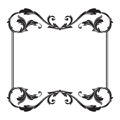 Border Frame Vintage Retro Ornamental Decorative. Isolated on white background. Vertical blank templates to decorate text. Greeting or wedding frames. © yanushkov