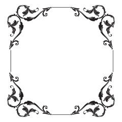 Border Frame Vintage Retro Ornamental Decorative. Isolated on white background. Vertical blank templates to decorate text. Greeting or wedding frames. © yanushkov