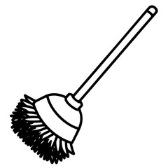 Minimal Toilet Brush Icon Vector