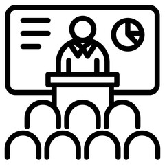 Presentation icon in vector illustration