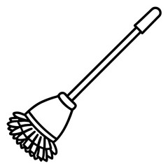 Minimal Toilet Brush Icon Vector