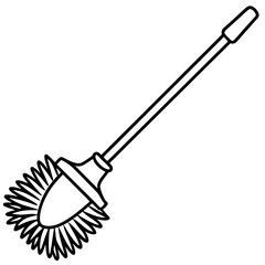 Minimal Toilet Brush Icon Vector